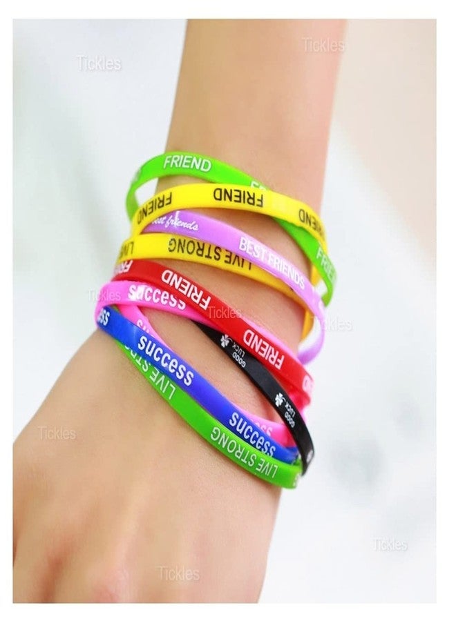 تيكلز أساور صداقة سيليكونية من تيكيلز ليوم الصداقة، مناسبة لأفضل الأصدقاء من البنات والأولاد، مجموعة من 50 سوارًا (اللون: متعدد الألوان، مقاس حر) - Image 4